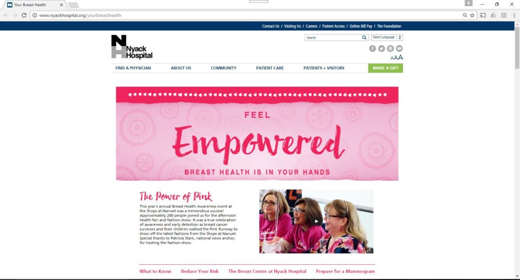 Nyack Hospital Website